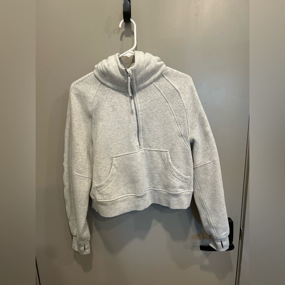 Grey half zip scuba hoodie lululemon
